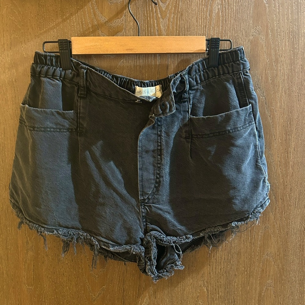 Free People We the Free Black Denim Women's Shorts - Med/Large